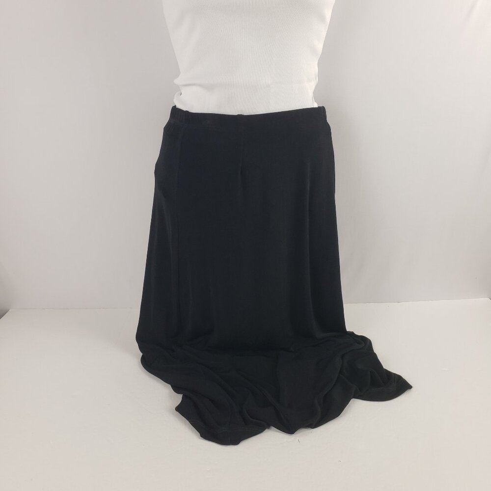 Coldwater Creek PXS Maxi Black Skirt Black Knit No Wrinkle Petite Women NWT